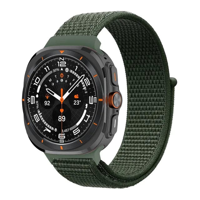 Nylon Sports Watch Band For Samsung Watch 7 Ultra - Army Green
