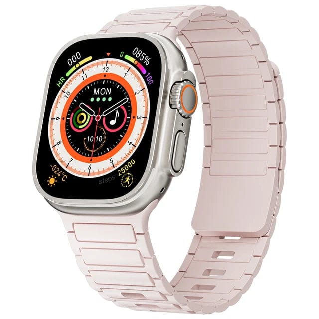 Silicone Magnetic Loop Watch Band - Pink