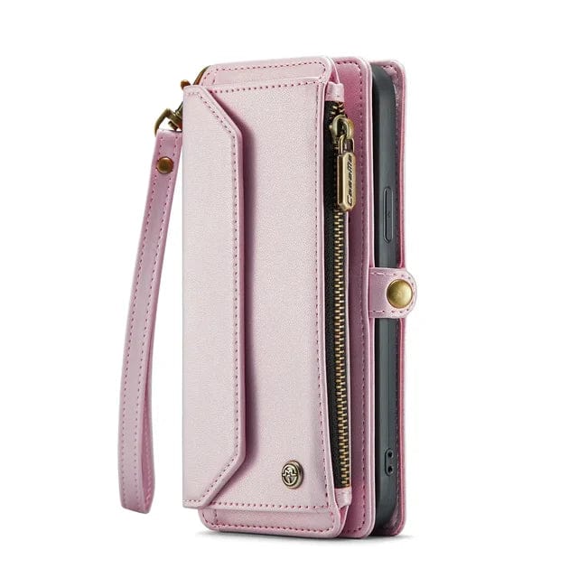 RFID Crossbody Leather Wallet Phone Case - Pink
