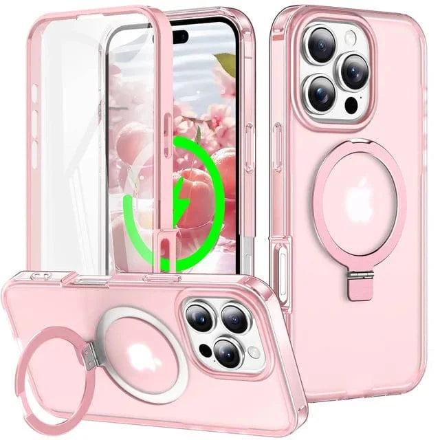 Protective Matte Phone Case With Kickstand - Pink