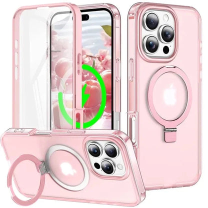 Protective Matte Phone Case With Kickstand - Pink