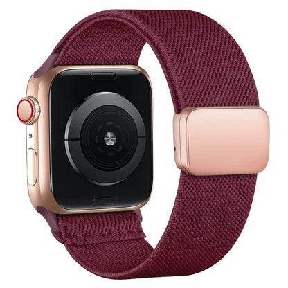 Magnetic Nylon Sports Watch Band - Wine