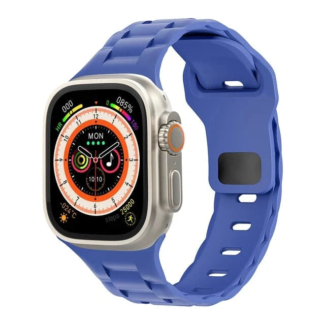 Link Silicone Sports Watch Band - Blue