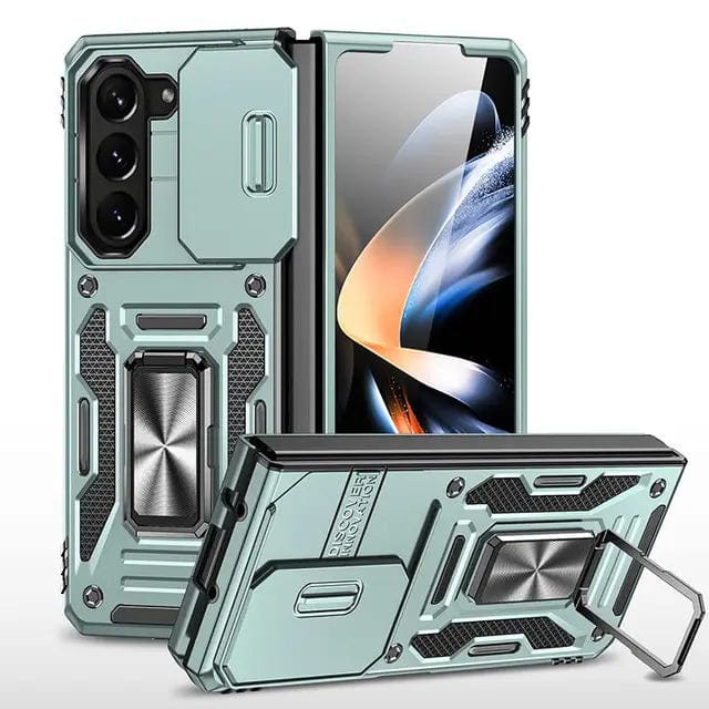 Magnetic Case With Kickstand & Camera Cover For Samsung Z Fold - Light Green
