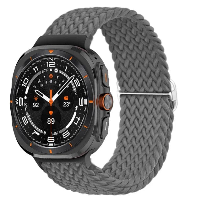 Braided Solo Loop Watch Band For Samsung Watch 7 Ultra - Gray