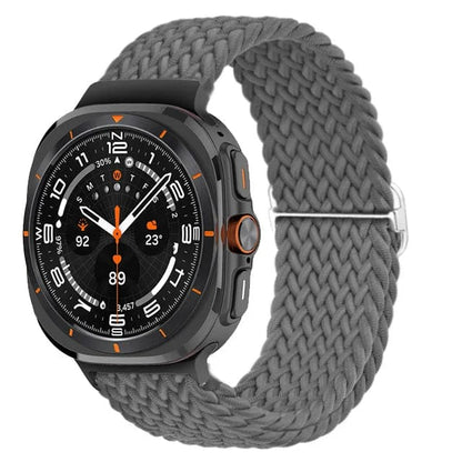 Braided Solo Loop Watch Band For Samsung Watch 7 Ultra - Gray