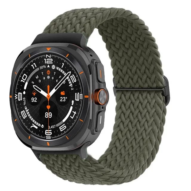 Braided Solo Loop Watch Band For Samsung Watch 7 Ultra - Green