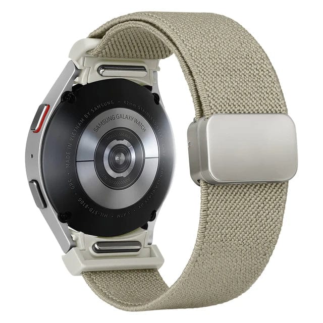 Magnetic Nylon Sports Watch Band For Samsung - Beige