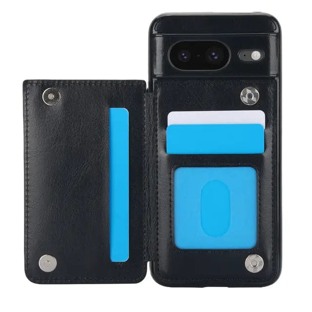 Leather Wallet Case For Google Pixel - Black