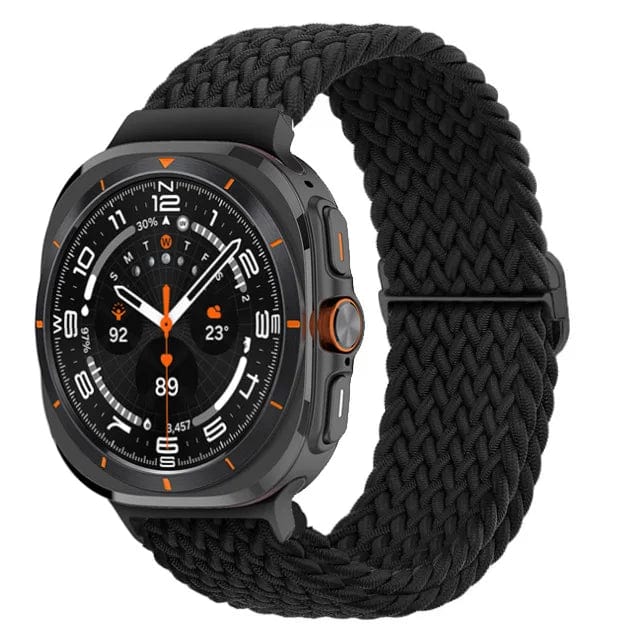 Braided Solo Loop Watch Band For Samsung Watch 7 Ultra - Black