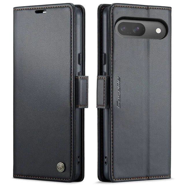 RFID Leather Card Holder Case For Google Pixel - Black