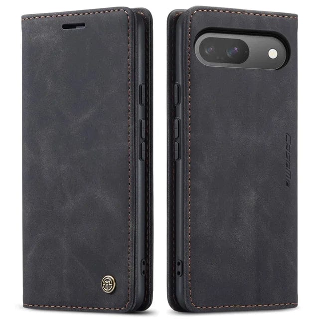 Slim Magnetic Leather Case For Google Pixel - Black