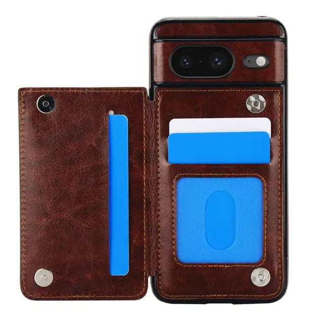 Leather Wallet Case For Google Pixel - Brown