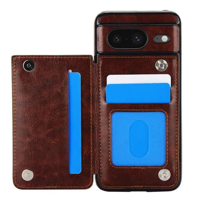 Leather Wallet Case For Google Pixel - Brown