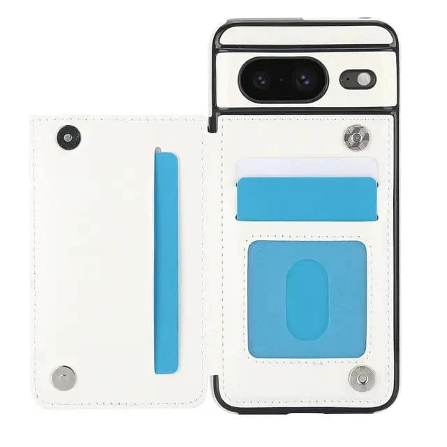 Leather Wallet Case For Google Pixel - White
