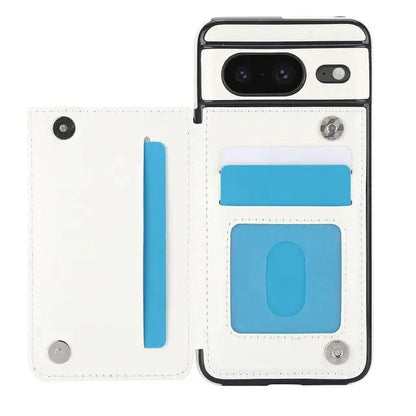 Leather Wallet Case For Google Pixel - White