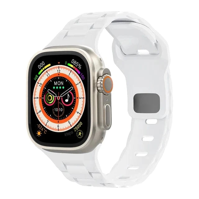 Link Silicone Sports Watch Band - White