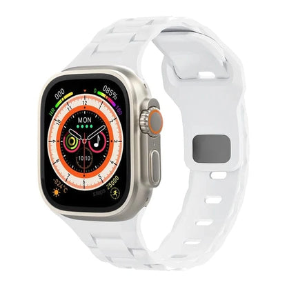 Link Silicone Sports Watch Band - White