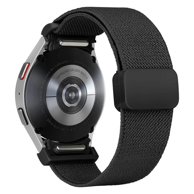 Magnetic Nylon Sports Watch Band For Samsung - Black