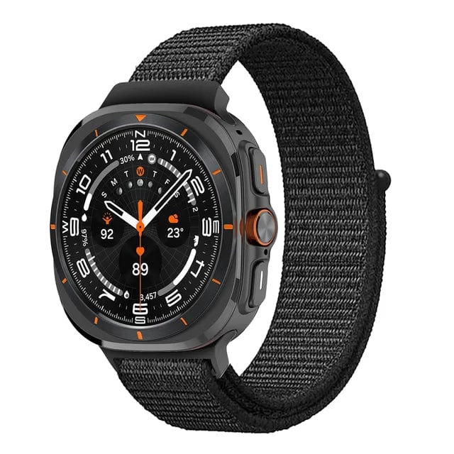 Nylon Sports Watch Band For Samsung Watch 7 Ultra - Black