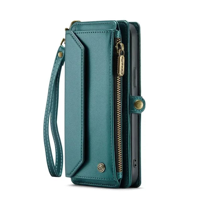 RFID Crossbody Leather Wallet Phone Case - Teal