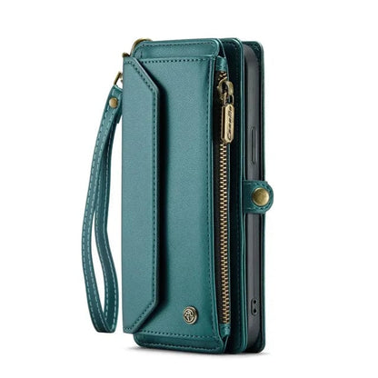 RFID Crossbody Leather Wallet Phone Case - Teal