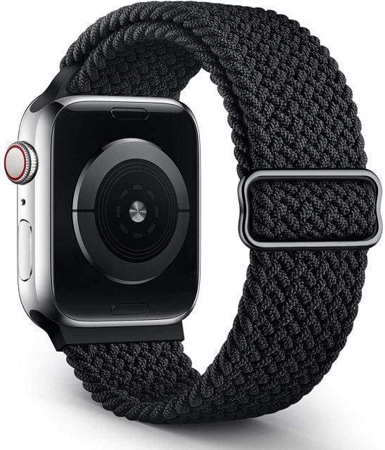 Adjustable Braided Nylon Watch Band - Black