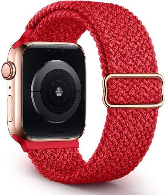Adjustable Braided Nylon Watch Band - Wine Red