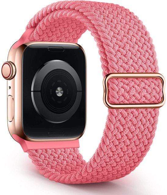 Adjustable Braided Nylon Watch Band - Pink