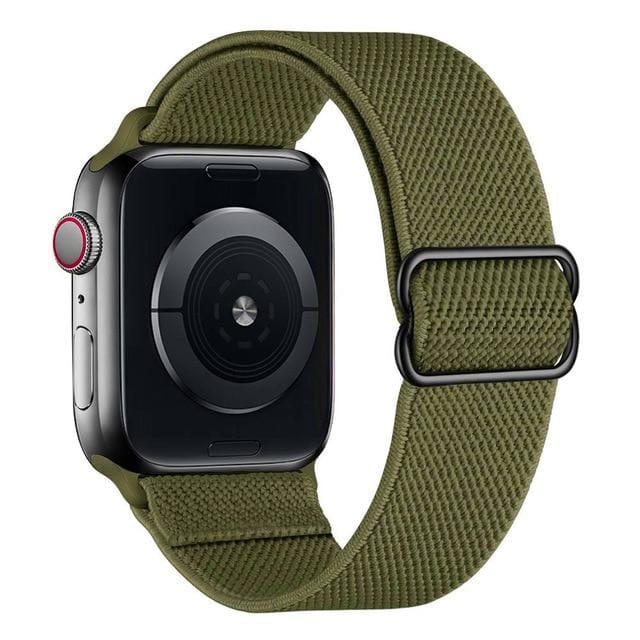 Adjustable Nylon Watch Band - Army Green
