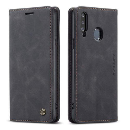 Slim Magnetic Leather Case For Samsung Galaxy - Black