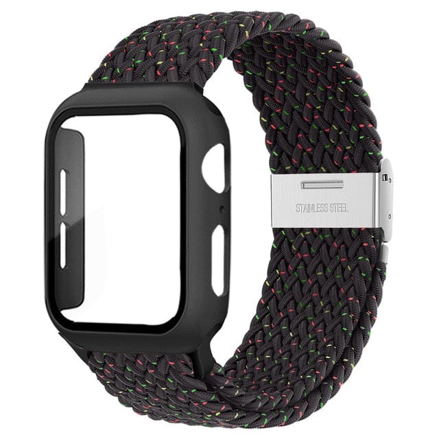 Braided Loop Watch Band With Case - Starlight Black