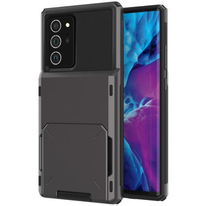Shockproof Wallet Case For Samsung Galaxy - Black
