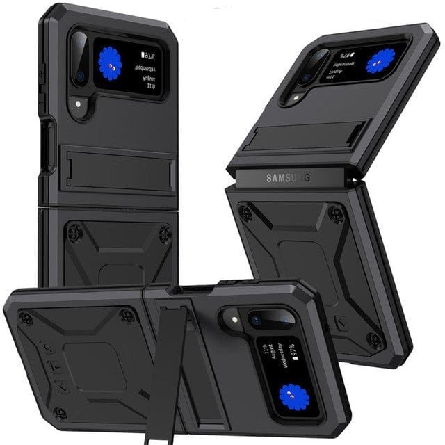 Heavy Duty Case with Kickstand For Samsung Z Flip - Black