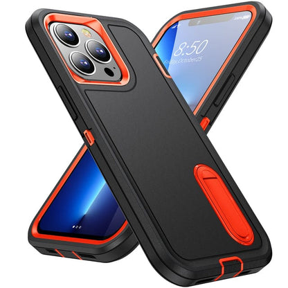 Shockproof Kickstand Phone Case - Black & Orange