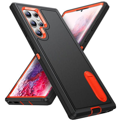Shockproof Kickstand Case For Samsung Galaxy S - Black & Orange