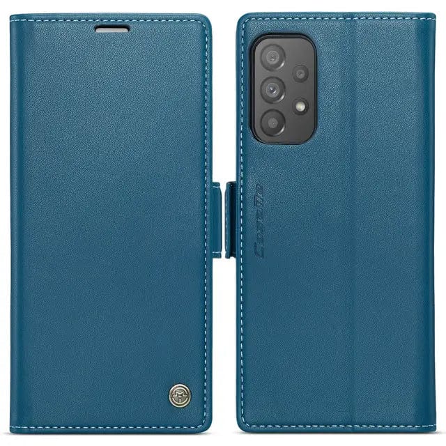 RFID Leather Card Holder Case For Samsung A Series - Blue