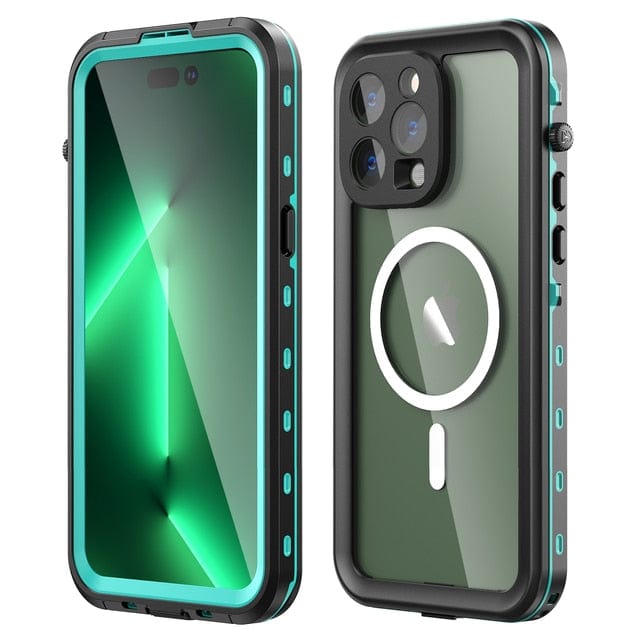 Waterproof Phone Case With Magnetic Charging - Blue