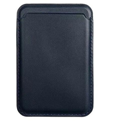 Magnetic Leather Card Holder Wallet - Blue