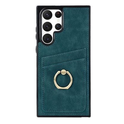 Matte Leather Cardholder Case For Samsung Galaxy - Blue