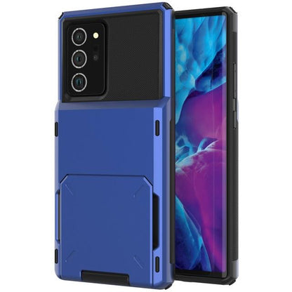 Shockproof Wallet Case For Samsung Galaxy - Blue