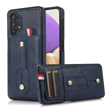Leather Card Holder Case For Samsung Galaxy A - Blue