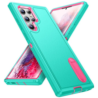 Shockproof Kickstand Case For Samsung Galaxy S - Green & Pink