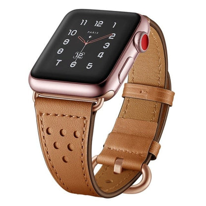 Tapered Leather Watch Band - Brown
