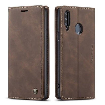 Slim Magnetic Leather Case For Samsung Galaxy - Coffee