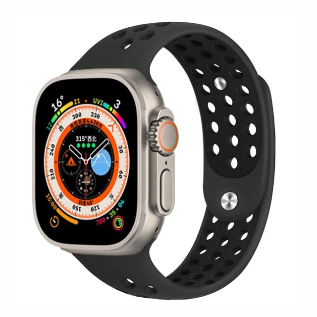 Breathable Sports Watch Band - Dark Gray Black