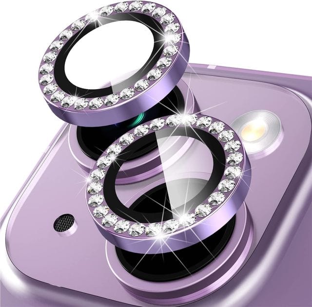 iPhone Camera Protector - Rhinestone Purple
