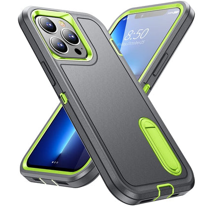 Shockproof Kickstand Phone Case - Gray & Green