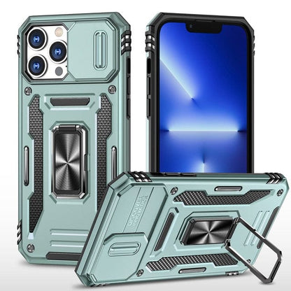 Magnetic Phone Case With Kickstand & Camera Cover - Green