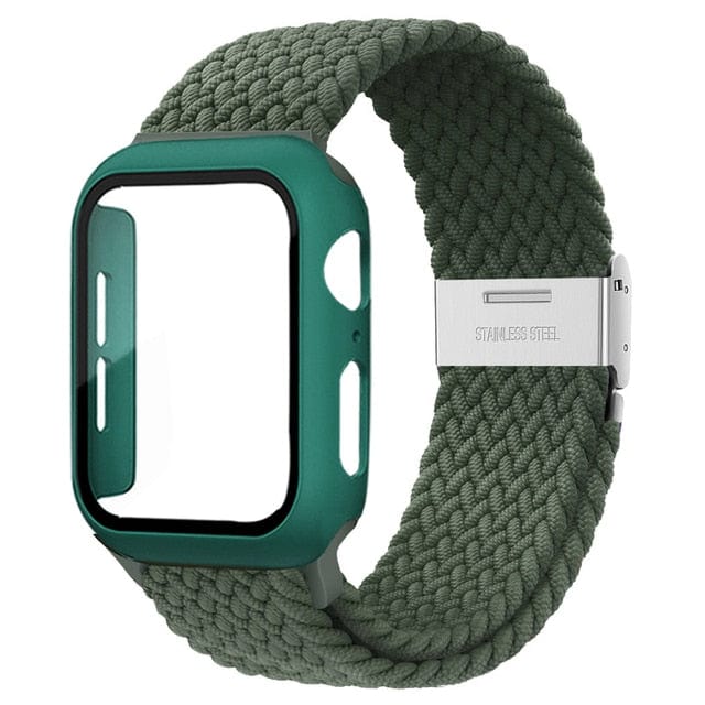 Braided Loop Watch Band With Case - Inverness Green